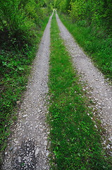 Image showing countryroad adventure with beautiful sunset