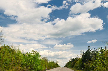 Image showing countryroad adventure with beautiful sunset