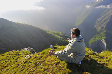 Image showing fresh sunrise at mountain 