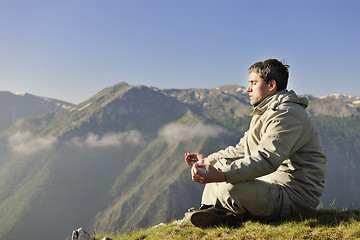 Image showing fresh sunrise at mountain 