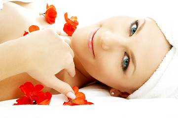 Image showing red flower petals spa #3