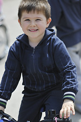 Image showing little boy ride bicycle