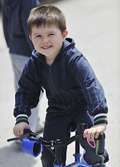 Image showing little boy ride bicycle