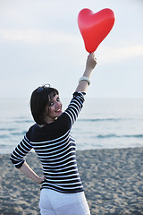 Image showing young woman relax  on beach