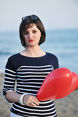 Image showing young woman relax  on beach