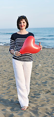 Image showing young woman relax  on beach