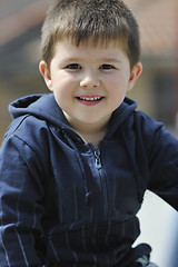 Image showing little boy ride bicycle