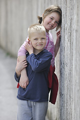 Image showing brother and sister outdoor portrait