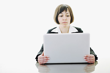 Image showing business woman working on laptop