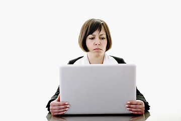 Image showing business woman working on laptop