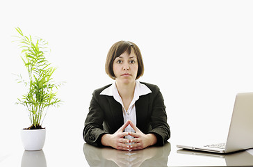 Image showing business woman working on laptop