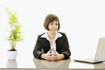 Image showing business woman working on laptop