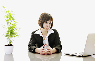 Image showing business woman working on laptop