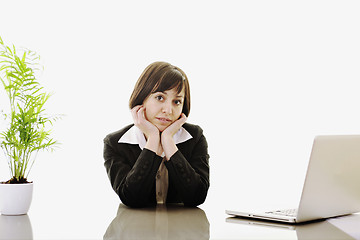 Image showing business woman working on laptop