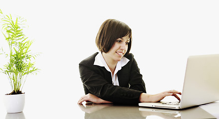 Image showing business woman working on laptop