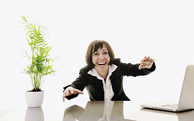 Image showing business woman working on laptop