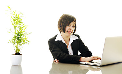 Image showing business woman working on laptop