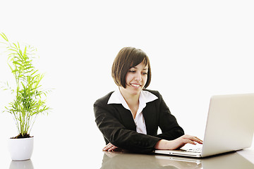 Image showing business woman working on laptop