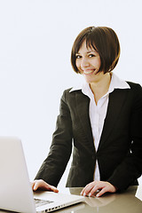 Image showing business woman working on laptop