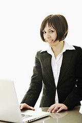 Image showing business woman working on laptop