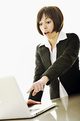 Image showing business woman working on laptop