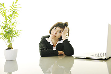 Image showing business woman working on laptop