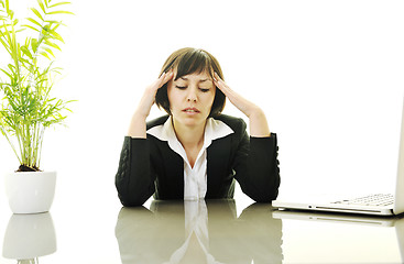 Image showing business woman working on laptop