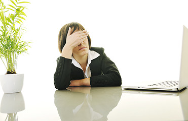 Image showing business woman working on laptop