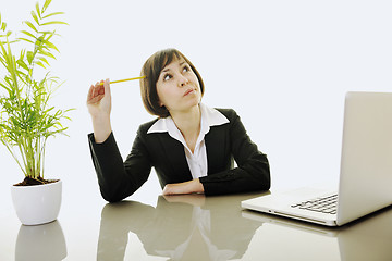 Image showing business woman working on laptop