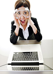 Image showing business woman working on laptop