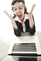 Image showing business woman working on laptop