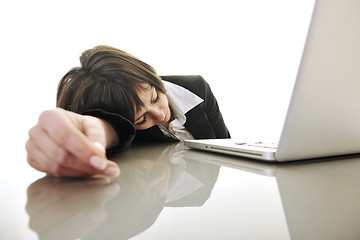 Image showing business woman working on laptop