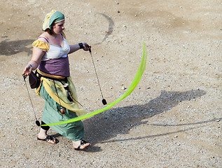 Image showing Medieval Hostess with Ribbons