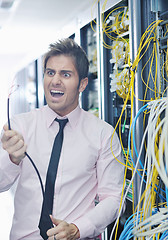 Image showing system fail situation in network server room