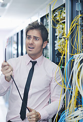 Image showing system fail situation in network server room