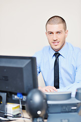 Image showing businessman with a headset