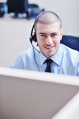 Image showing businessman with a headset