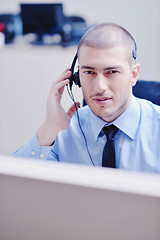 Image showing businessman with a headset