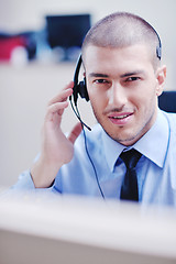 Image showing businessman with a headset