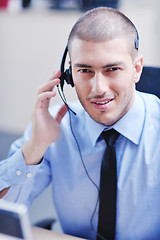 Image showing businessman with a headset