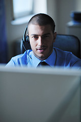 Image showing businessman with a headset