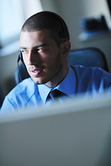 Image showing businessman with a headset