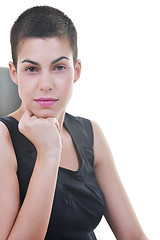 Image showing brunette female  model posing isolated on white background