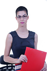 Image showing brunette female  model posing isolated on white background