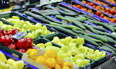 Image showing fresh fruits and vegetables in supe market
