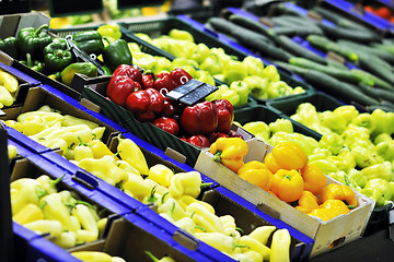 Image showing fresh fruits and vegetables in supe market