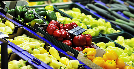 Image showing fresh fruits and vegetables in supe market