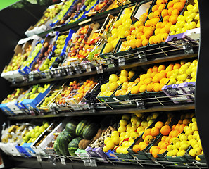 Image showing fresh fruits and vegetables in supe market