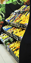 Image showing fresh fruits and vegetables in supe market