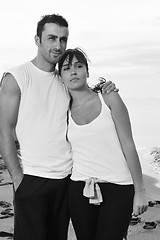 Image showing happy young couple have fun at beautiful beach